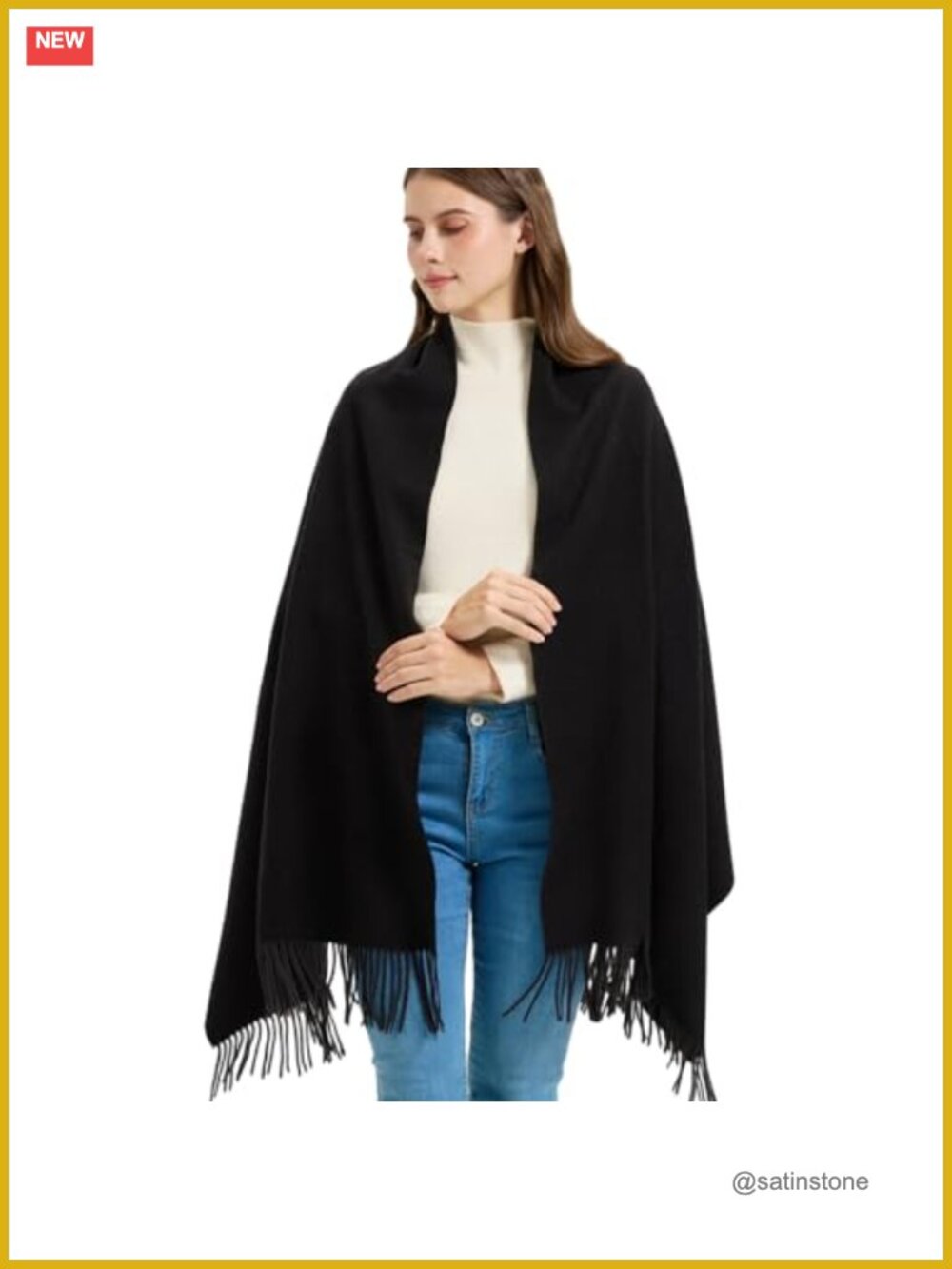 Winter Thick Pashmina Shawl Wrap Wool Blend Scarf for Evening Dresses Wedding